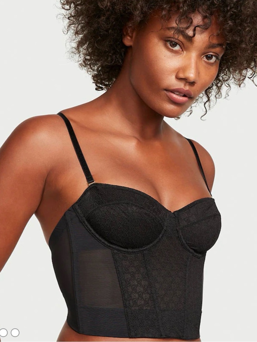Victoria's Secret Black 1980s Archive Monogram Corset Bra Top